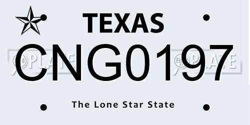 CNG0197 Texas License Plate