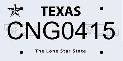 CNG0415 Texas License Plate