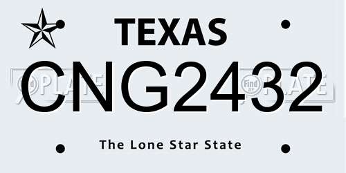 CNG2432 Texas License Plate
