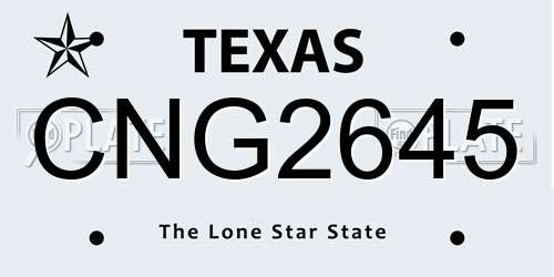 CNG2645 Texas License Plate