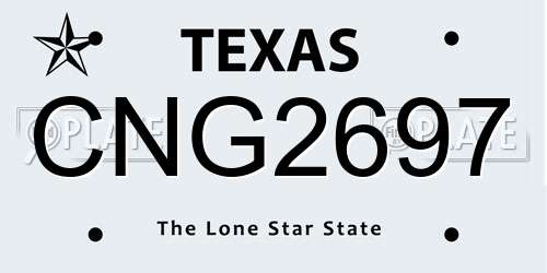 CNG2697 Texas License Plate