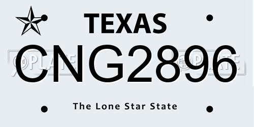 CNG2896 Texas License Plate