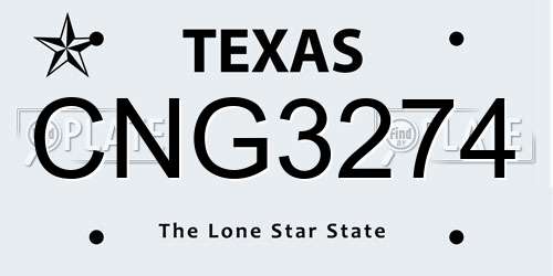 CNG3274 Texas License Plate