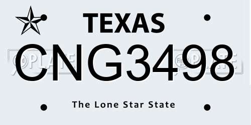 CNG3498 Texas License Plate