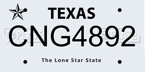 CNG4892 Texas License Plate