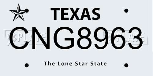 CNG8963 Texas License Plate