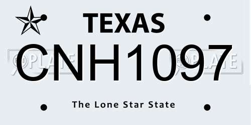 CNH1097 Texas License Plate