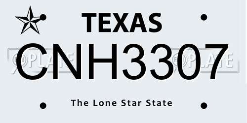 CNH3307 Texas License Plate