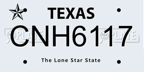 CNH6117 Texas License Plate