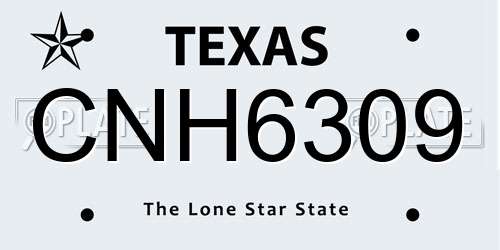 CNH6309 Texas License Plate
