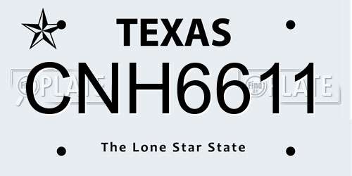 CNH6611 Texas License Plate