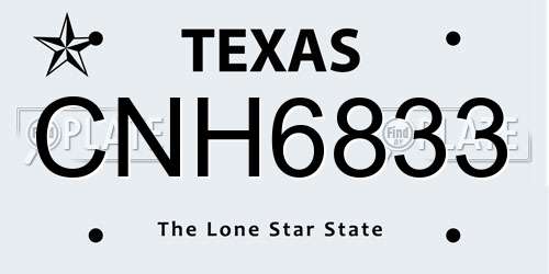 CNH6833 Texas License Plate