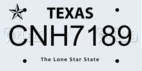 CNH7189 Texas License Plate