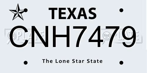 CNH7479 Texas License Plate