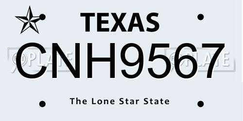 CNH9567 Texas License Plate