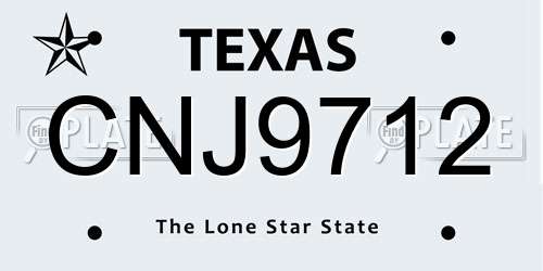 CNJ9712 Texas License Plate