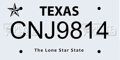 CNJ9814 Texas License Plate