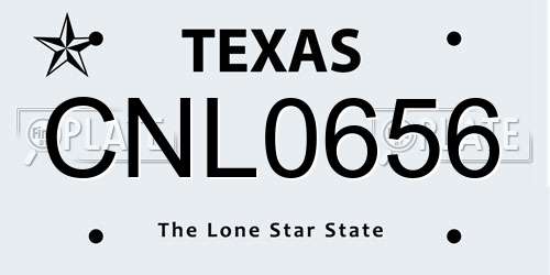 CNL0656 Texas License Plate