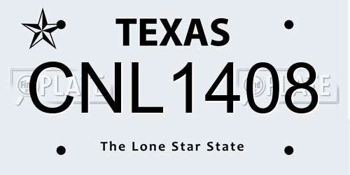 CNL1408 Texas License Plate