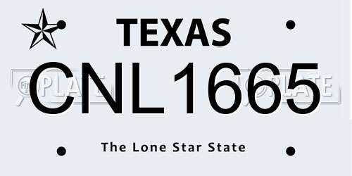 CNL1665 Texas License Plate