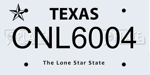 CNL6004 Texas License Plate
