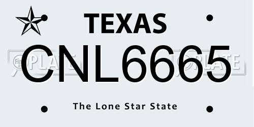 CNL6665 Texas License Plate