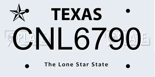 CNL6790 Texas License Plate
