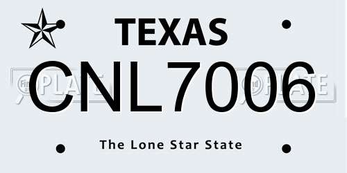 CNL7006 Texas License Plate