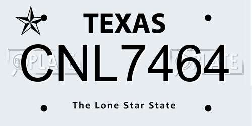 CNL7464 Texas License Plate
