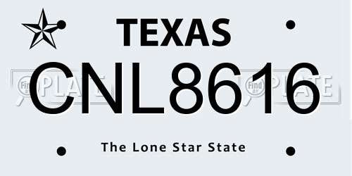 CNL8616 Texas License Plate