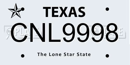 CNL9998 Texas License Plate