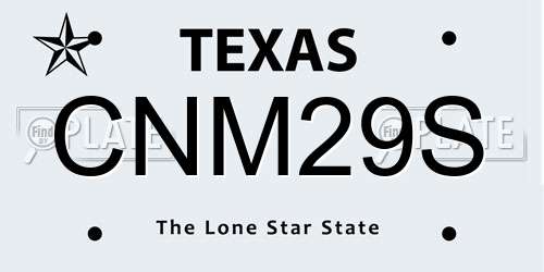 CNM29S Texas License Plate