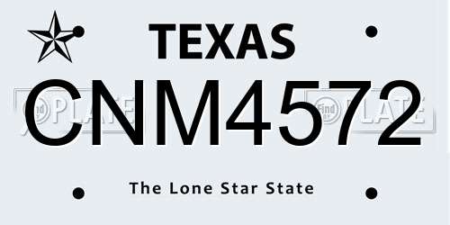 CNM4572 Texas License Plate