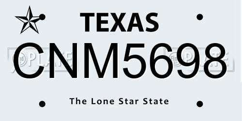 CNM5698 Texas License Plate