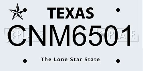 CNM6501 Texas License Plate