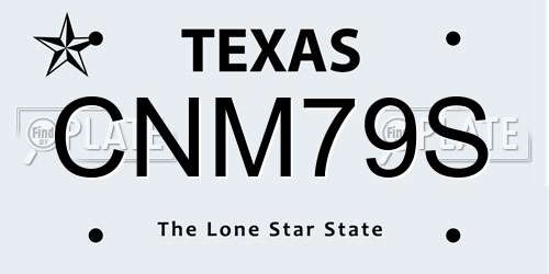 CNM79S Texas License Plate