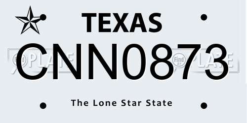 CNN0873 Texas License Plate