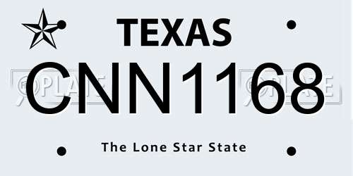 CNN1168 Texas License Plate