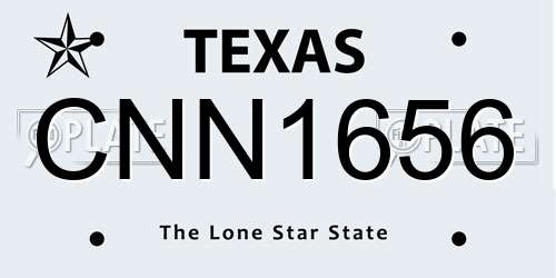 CNN1656 Texas License Plate
