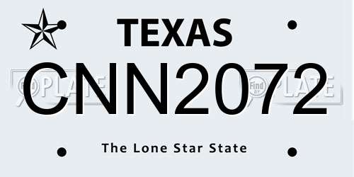 CNN2072 Texas License Plate