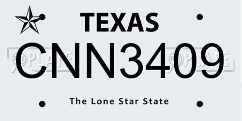 CNN3409 Texas License Plate