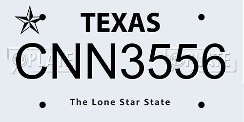 CNN3556 Texas License Plate