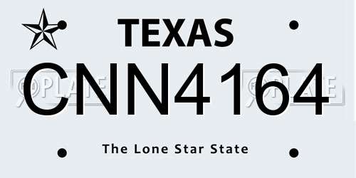 CNN4164 Texas License Plate