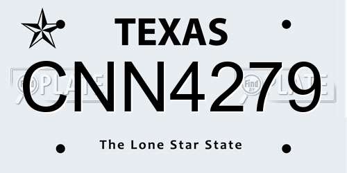 CNN4279 Texas License Plate