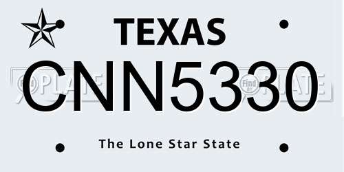 CNN5330 Texas License Plate
