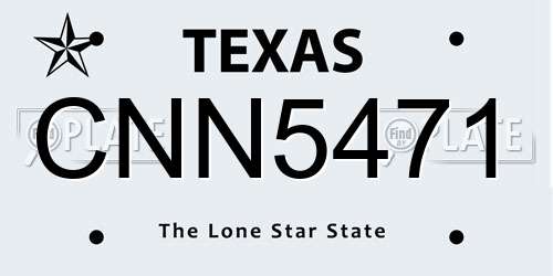 CNN5471 Texas License Plate