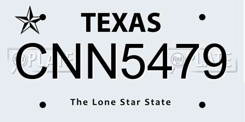 CNN5479 Texas License Plate