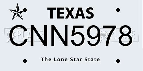 CNN5978 Texas License Plate