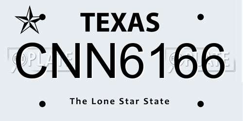 CNN6166 Texas License Plate