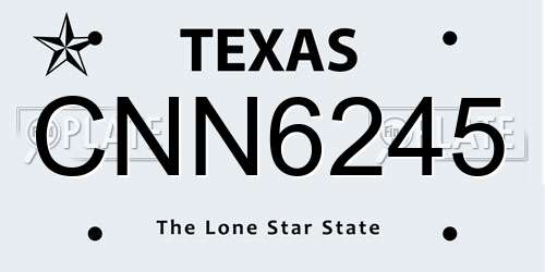 CNN6245 Texas License Plate